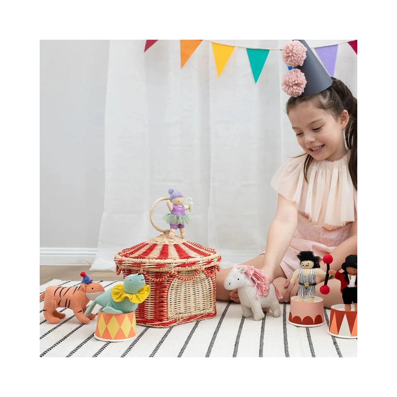 Circus Tent Basket Red And Straw