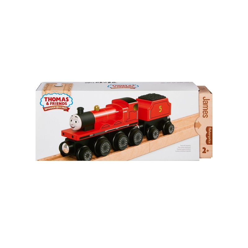 Fisher Price Thomas and Friends Wooden Railway James Engine and Coal Car