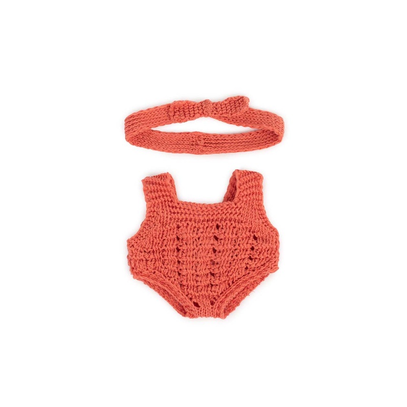 Miniland Eco Knitted Rompers and Hairband 21cm