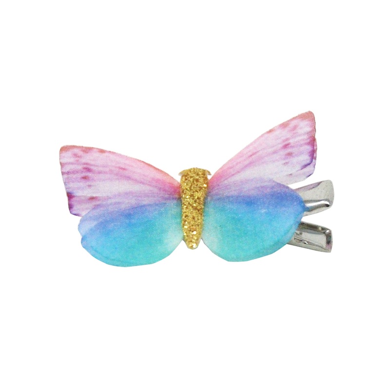 Pink Poppy Hairclip Butterfly Burst