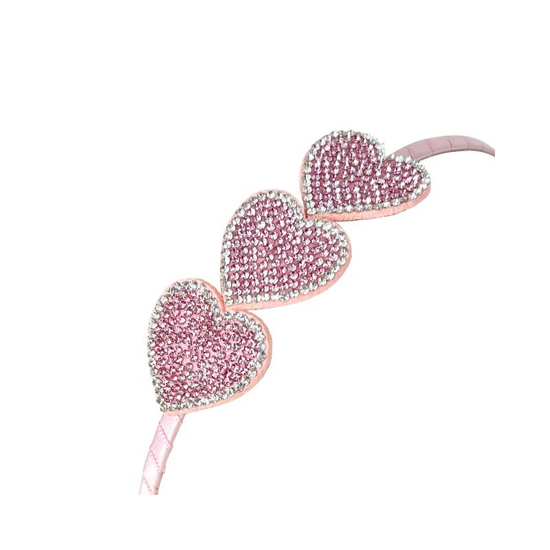 Pink Poppy Pink Rhinestone Heart Headband