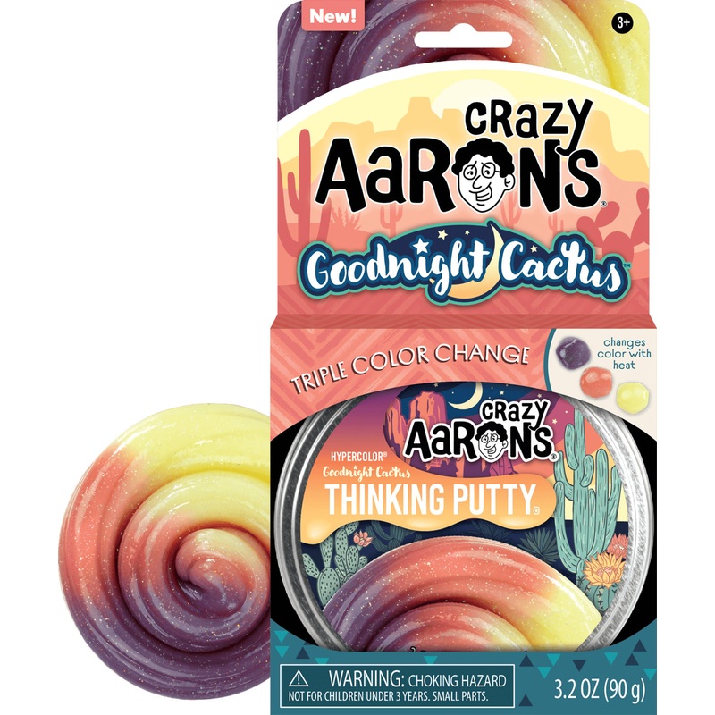 Goodnight Cactus - 4" Full Size Thinking Putty Tin