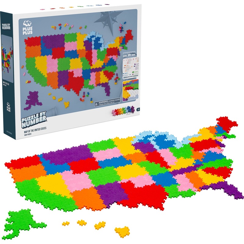 Puzzle by Number - Map of the United States Age 7+