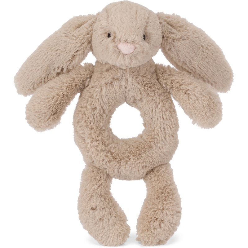 Bashful Beige Bunny Ring Rattle