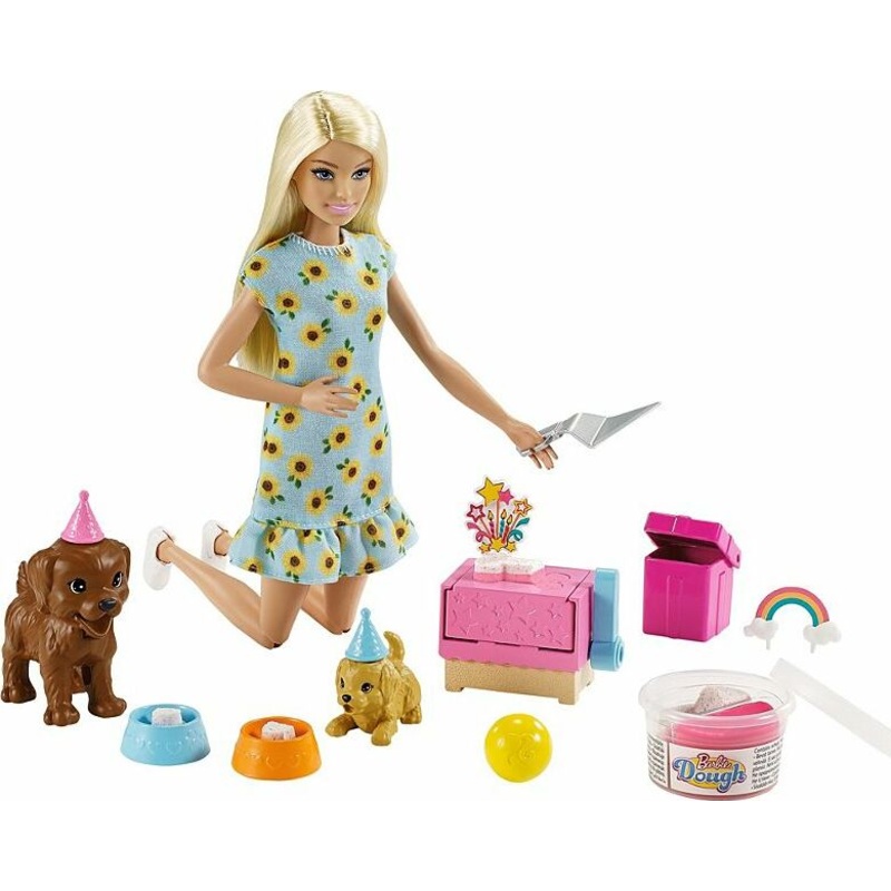 Barbie Doll (11.5-inch Blonde) And Puppy Party Playset