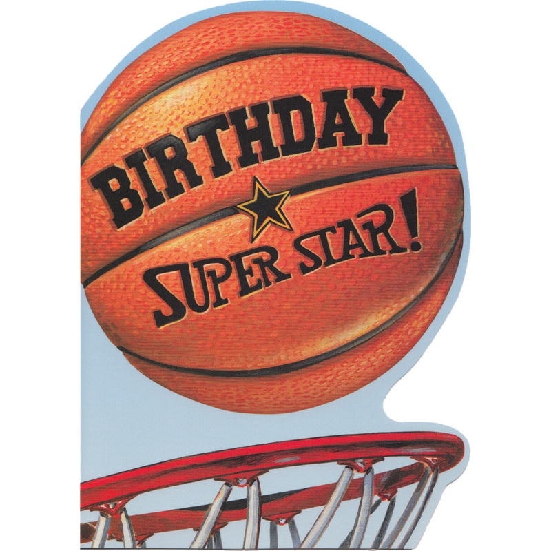 Birthday Basketball Die-Cut Card
