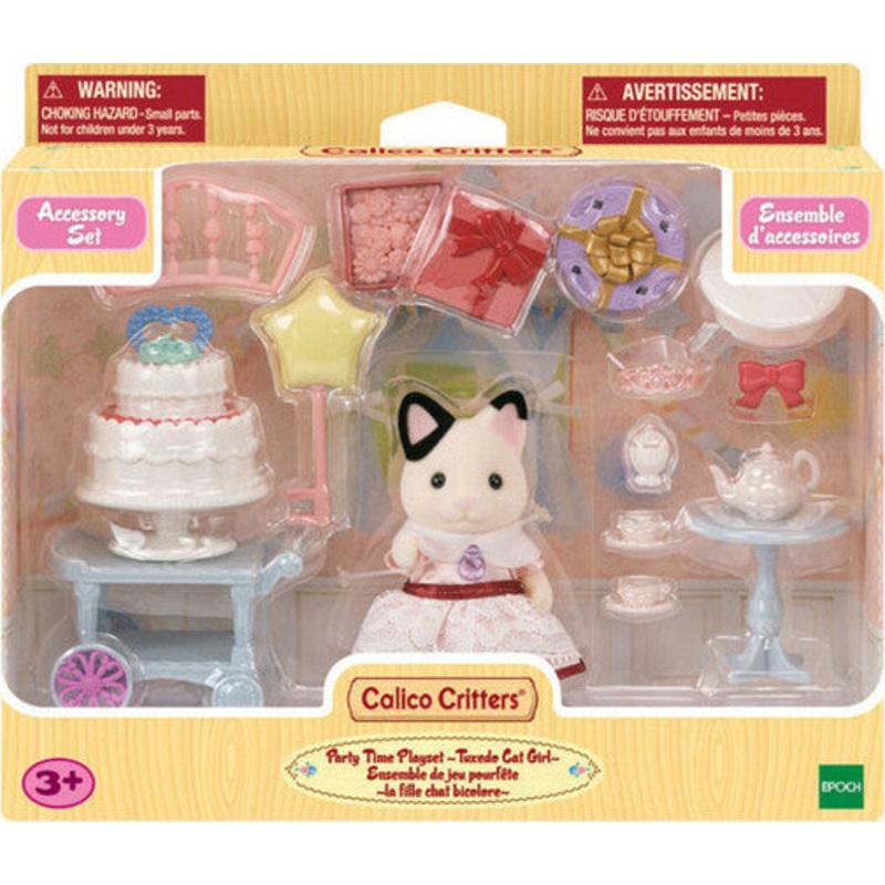 Calico Critters Party Time Playset -Tuxedo Cat Girl