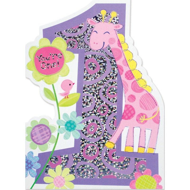 Age 1 Giraffe Card