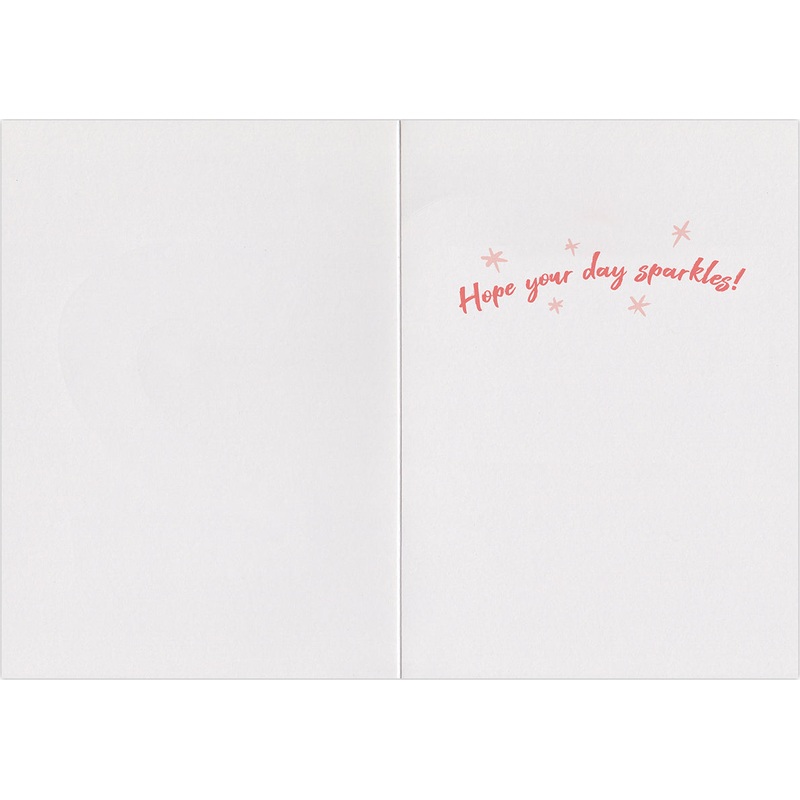 Candle In Slice of Cake Glitter & Foil Card