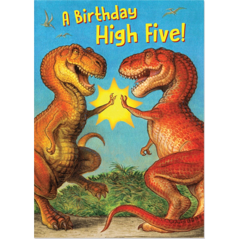 Dinosaur Birthday High Five Card