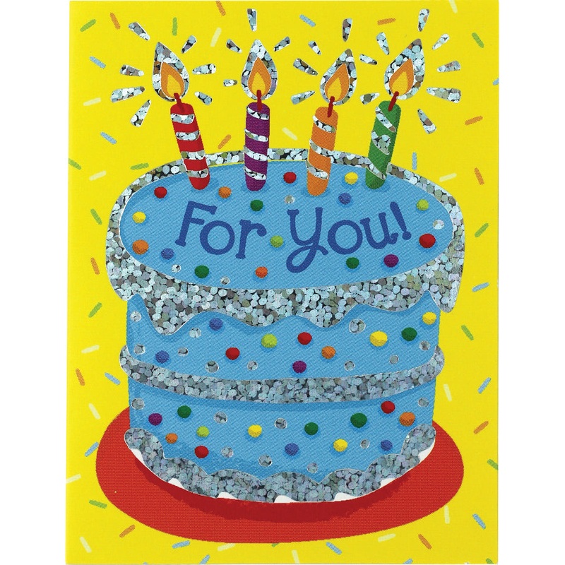 Blue Cake Foil Gift Enclosure Card