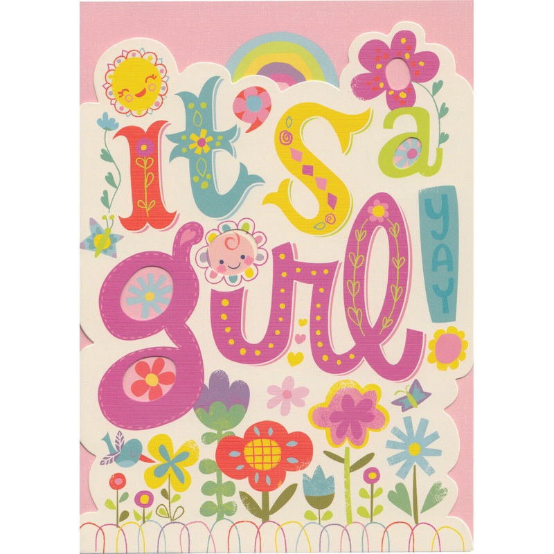 It'S A Girl Die-Cut Card
