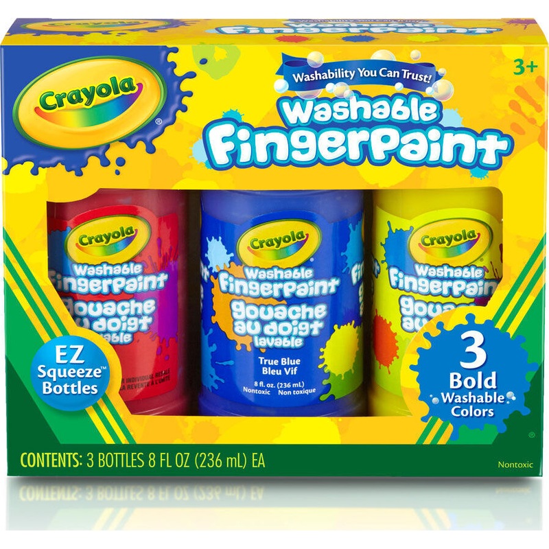 Crayola 3 Ct. 8-Oz. Washable Fingerpaint, Bold Colors