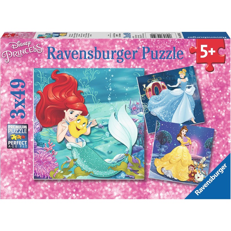 3x49 Pc Disney Princess Princesses Adventure Puzzles