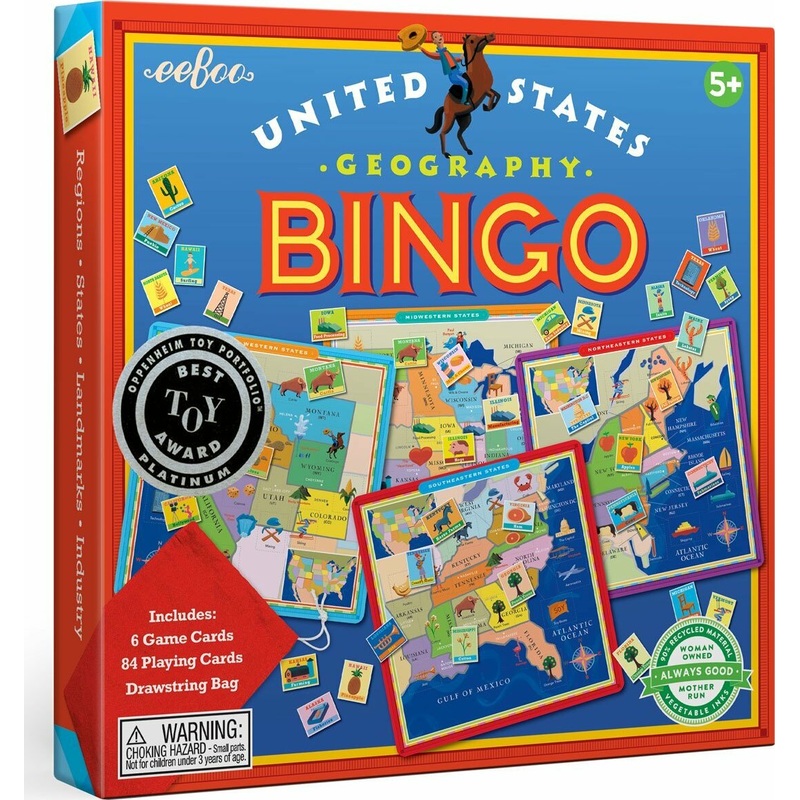 United States Geography Bingo Game Age 5+