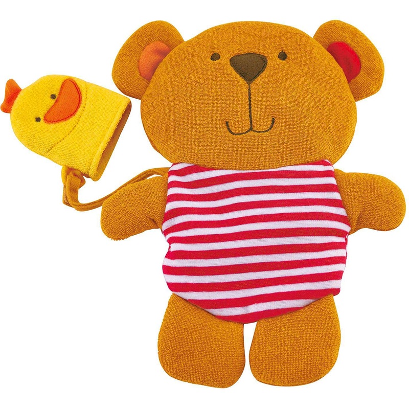 Teddy and Duck Bath Mitt Set