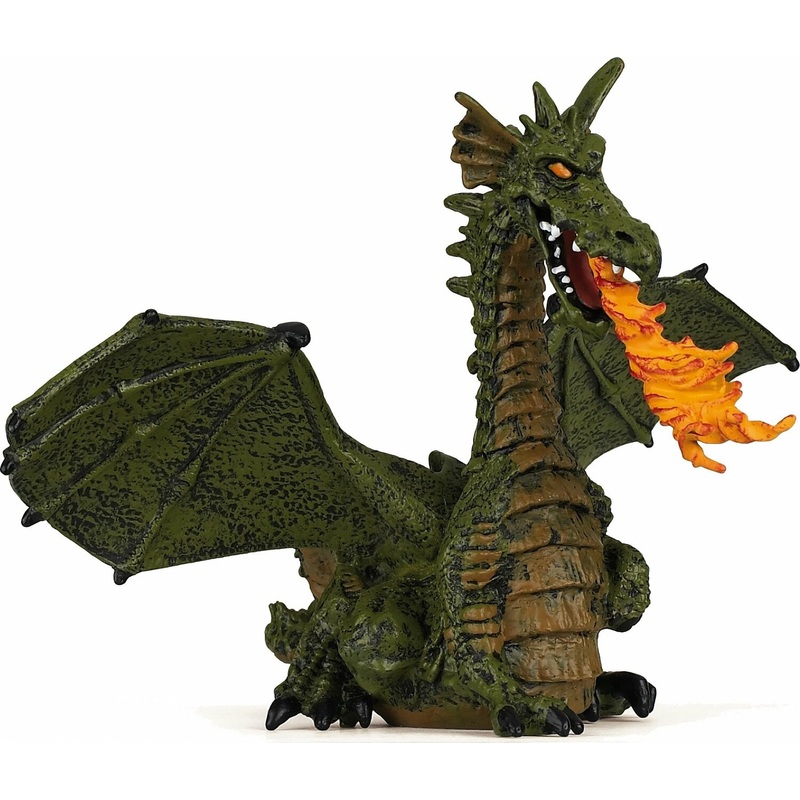 Green Winged Dragon With Flame