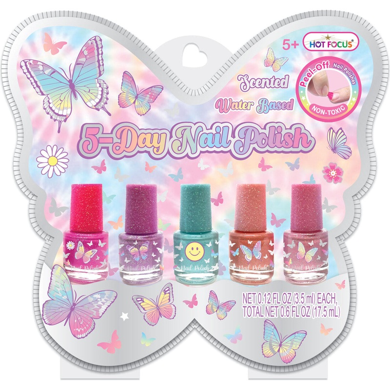 5 Day Nail Polish, Tie Dye Butterfly