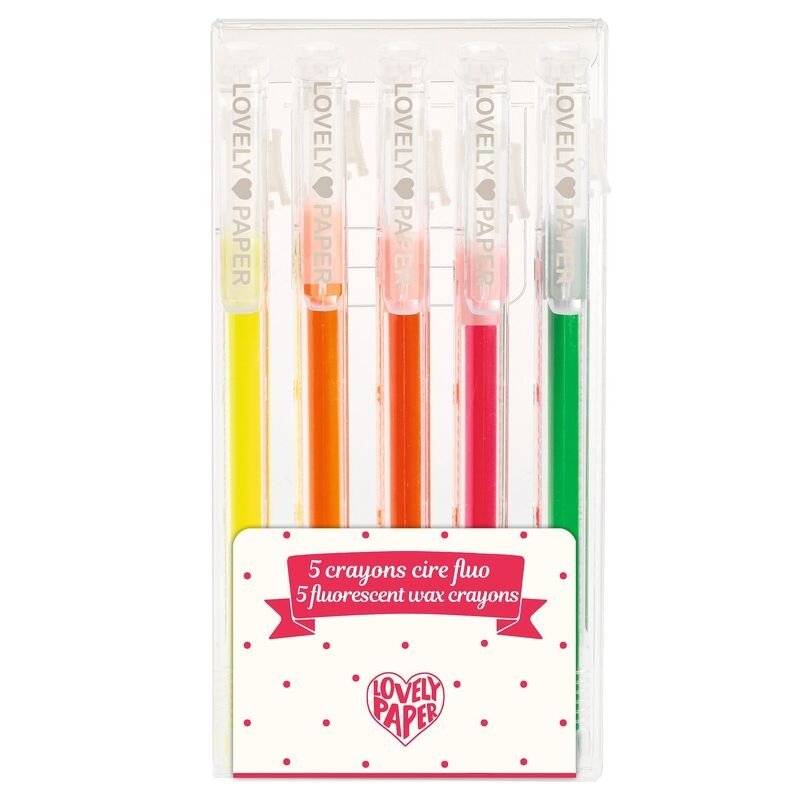 Lovely Paper 5 Fluorescent Crayons