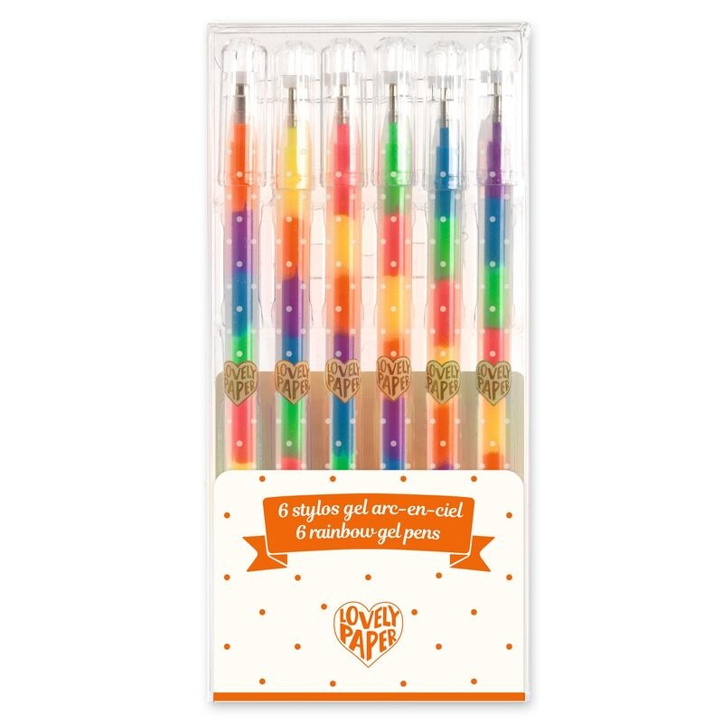 Lovely Paper 6 Rainbow Gel Pens