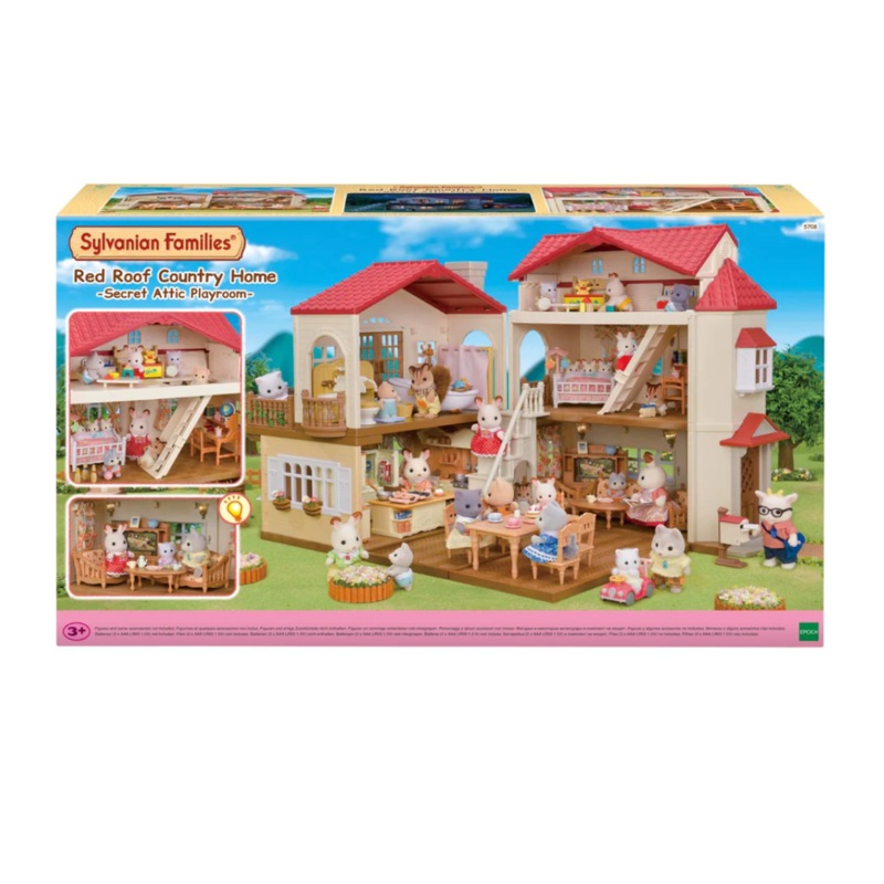Red Roof Country Home With Attic