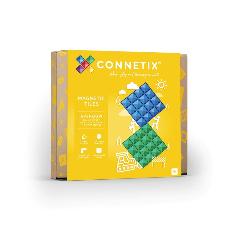 CONNETIX 2 Pce Base Plates Blue & Green