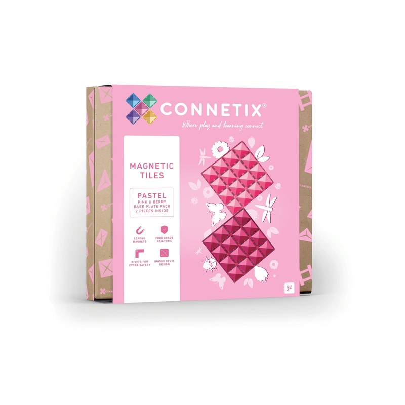 CONNETIX 2 Pce Base Plates Pink & Berry