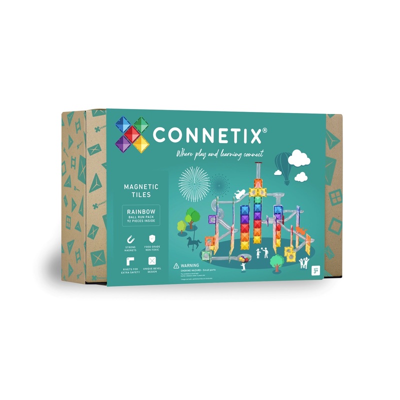 CONNETIX 92 Pce Rainbow Marble Run