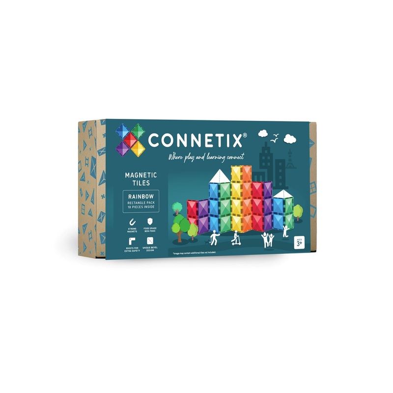 CONNETIX 18 Pce Rainbow Rectangles