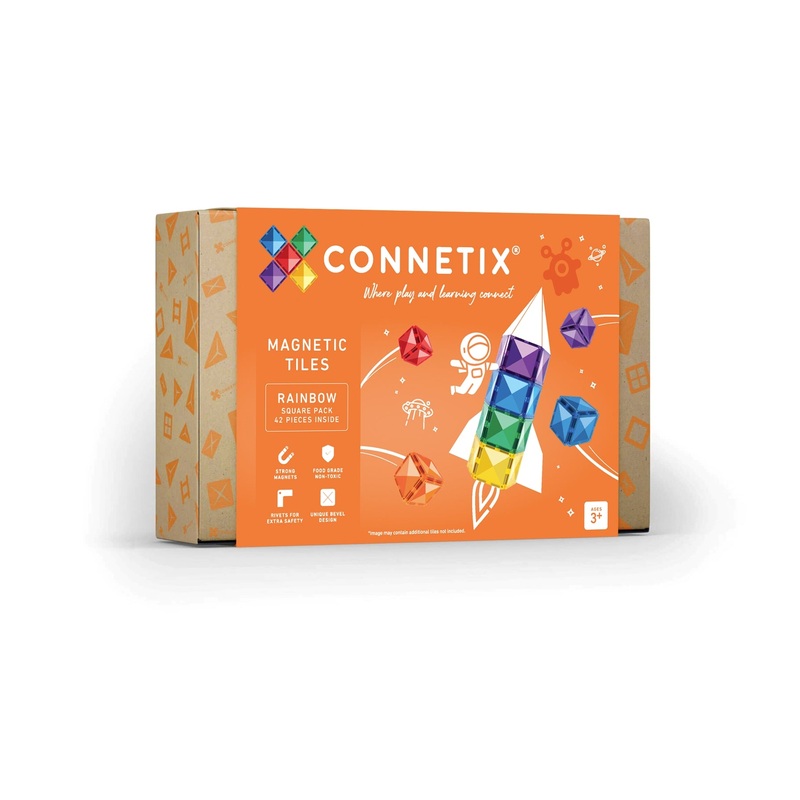 CONNETIX 42 Piece Rainbow Square Pack