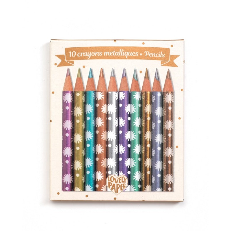 Lovely Paper 10 Metallic Pencils Chic