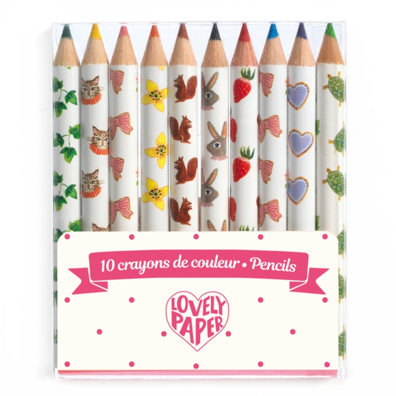 Lovely Paper 10 Mini Colour Pencils Aiko
