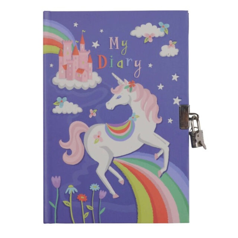Lockable Diary Unicorn Rainbows