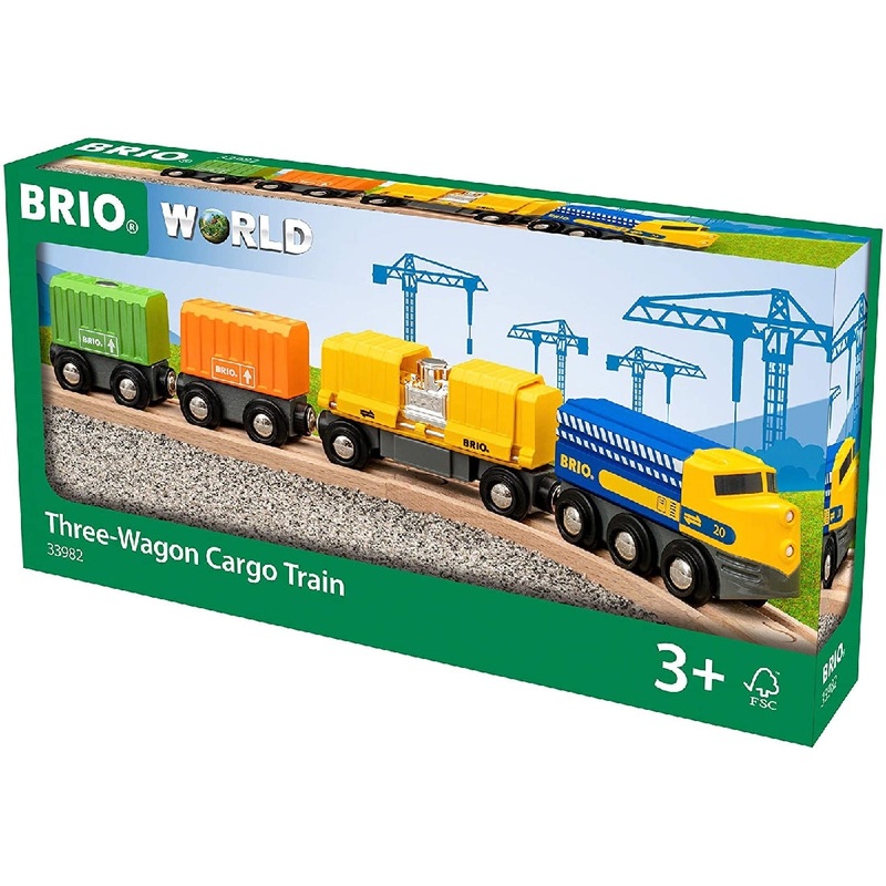 Brio Three Wagon Cargo Train 7pce 33982