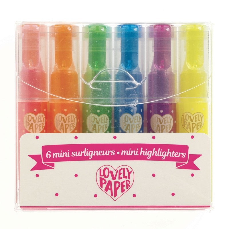 Lovely Paper 6 Mini Fluro Highlighters