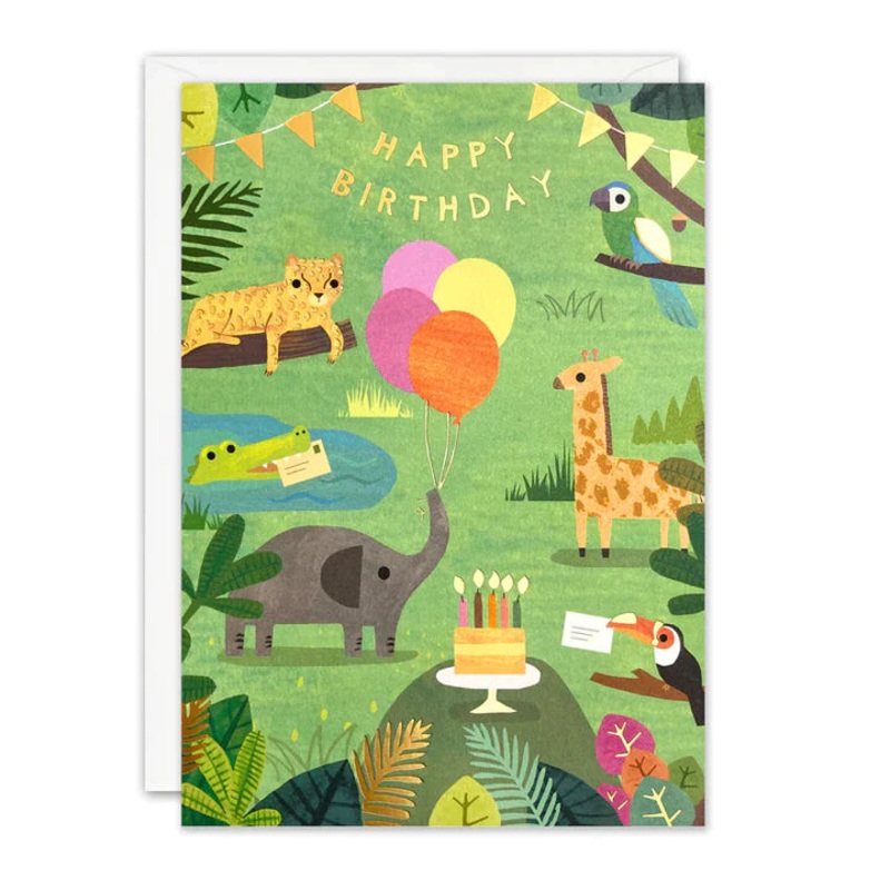 Elephant, Giraffe Happy Birthday