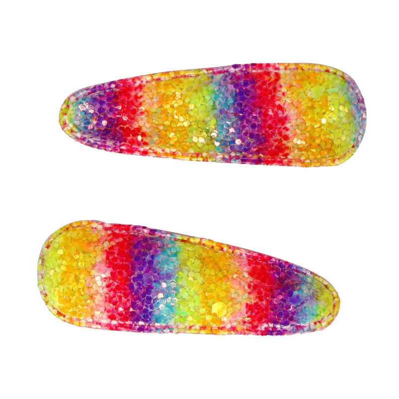 PP Rainbow Chunky Glitter Snap Clips