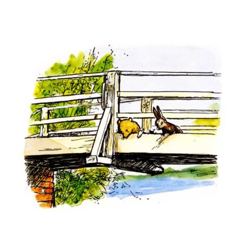 Pooh and Rabbit On Bridge