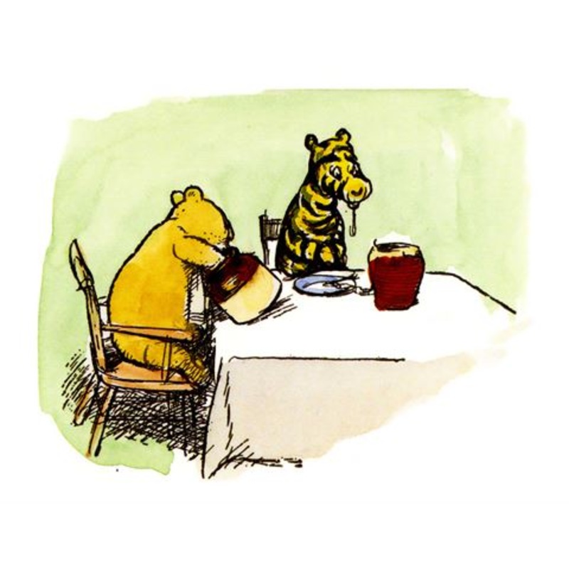 Pooh and Tigger Eating Honey Card