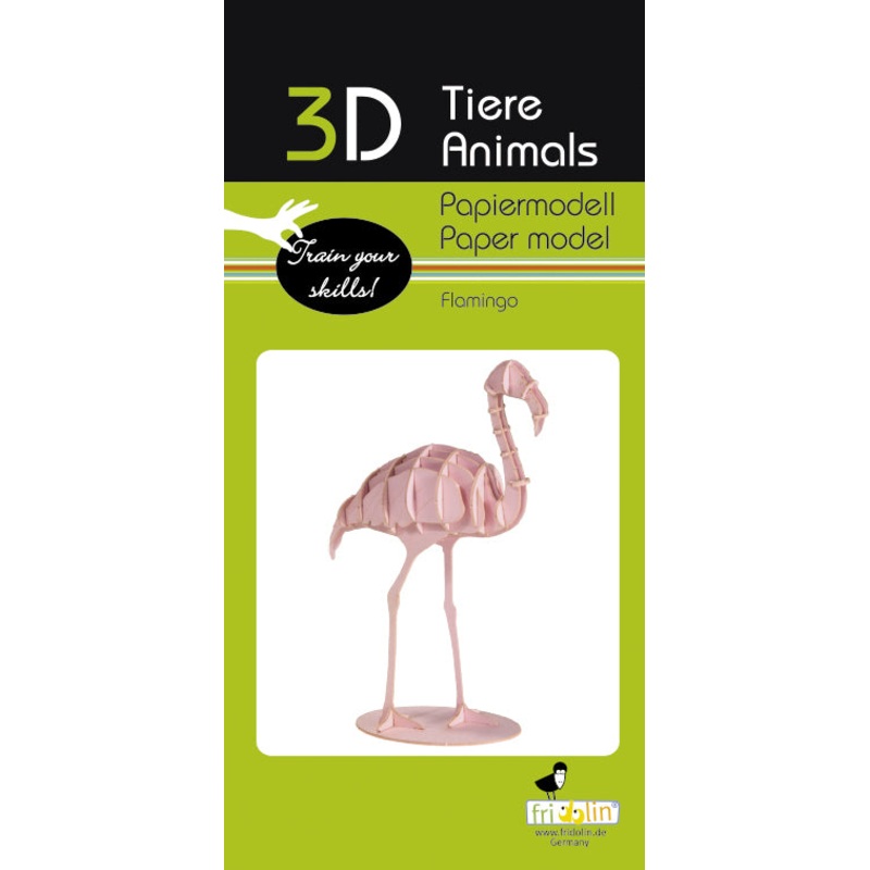 3D Paper Model Flamingo