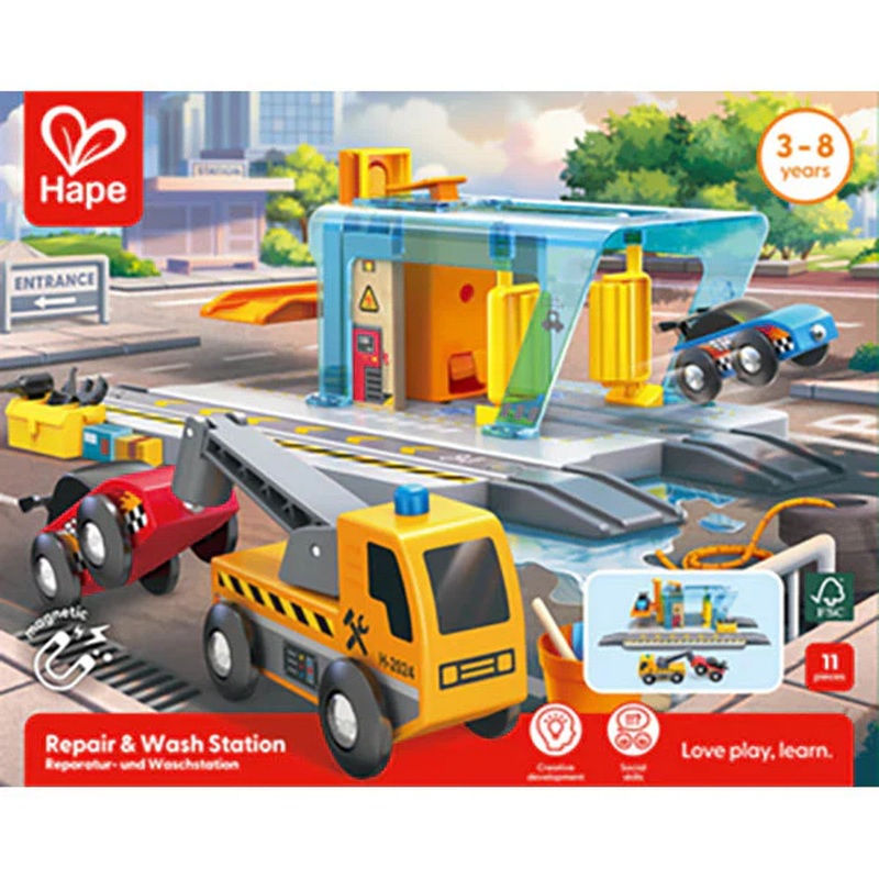 Hape Vehicles Repair & Wash Station