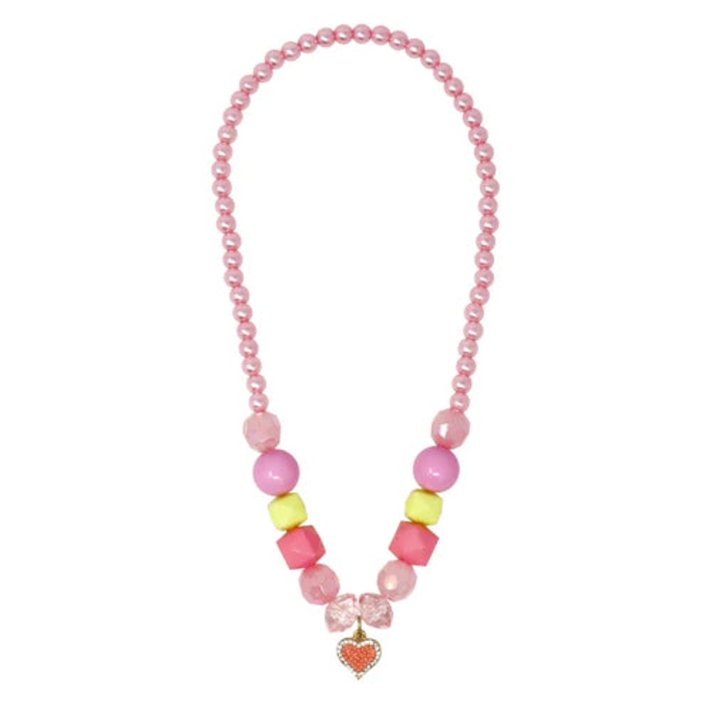 PP My Lovely Pink Heart Charm Stretch Necklace