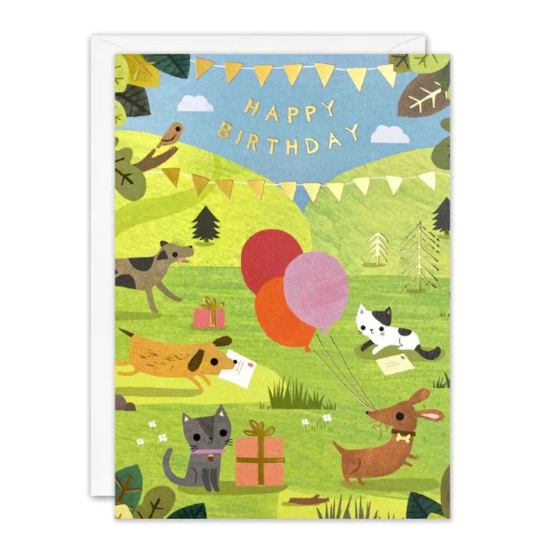 Dogs and Cat Happy Birthday