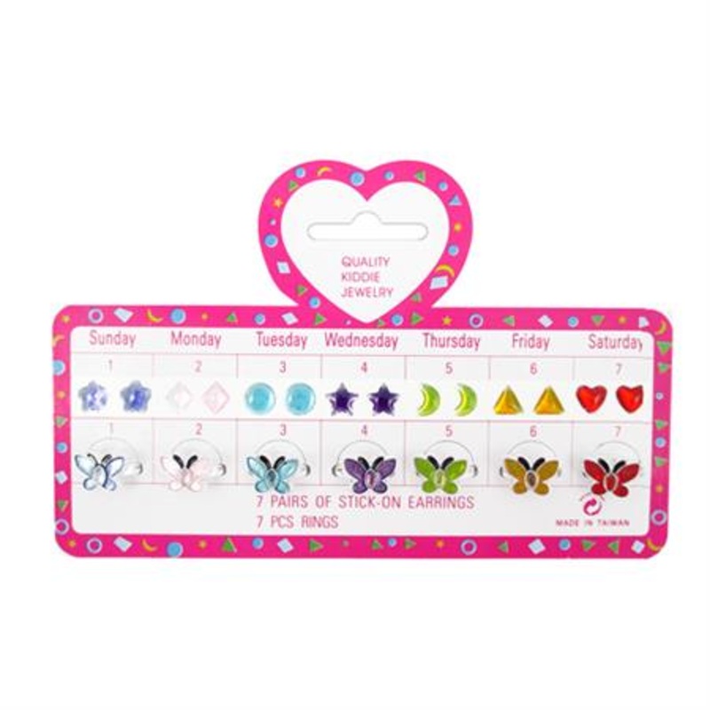 Stick on Earrings with Rings Butterfly