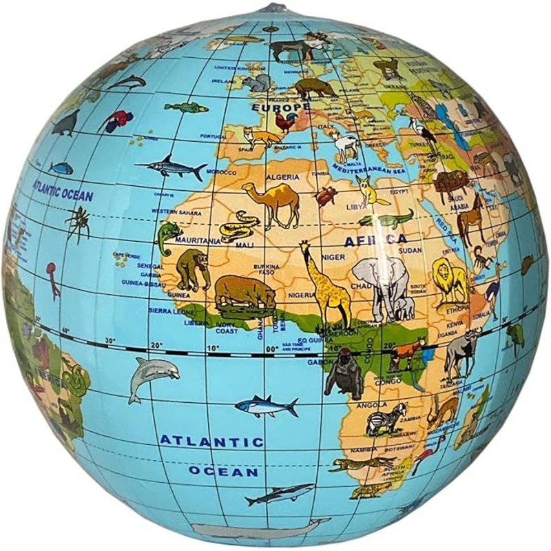 12" Animal Inflatable Globe