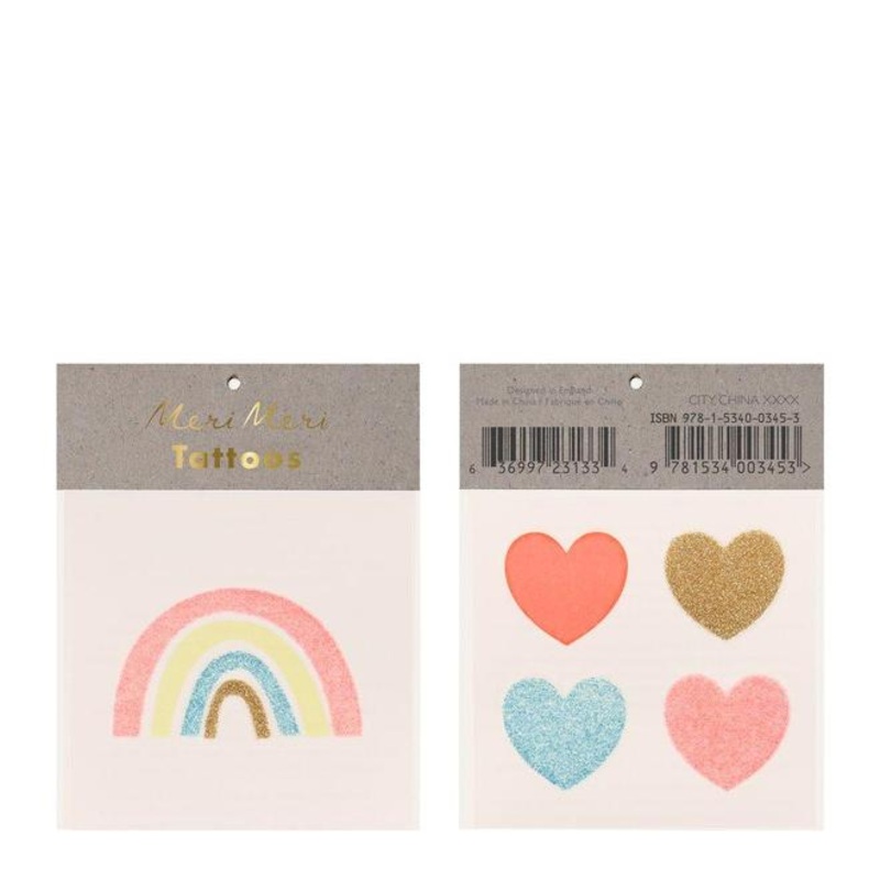 MM Rainbow & Hearts Tattoos