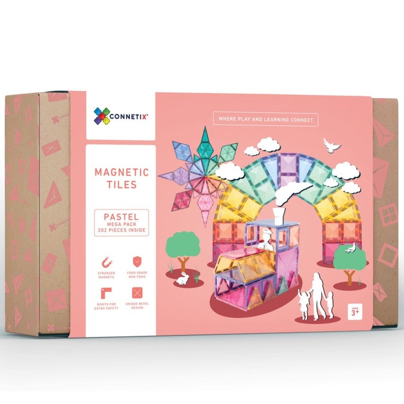 Connetix Tiles - Mega Pack 202pce | Pastel
