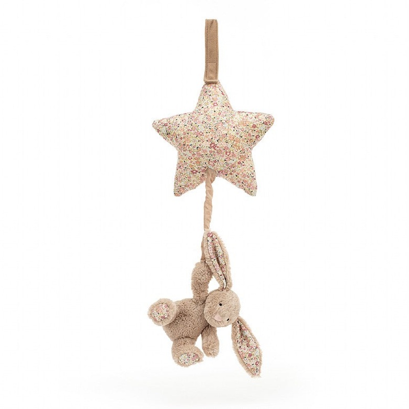 Jellycat - Blossom Bea Beige Bunny Musical Pull - Discontinued