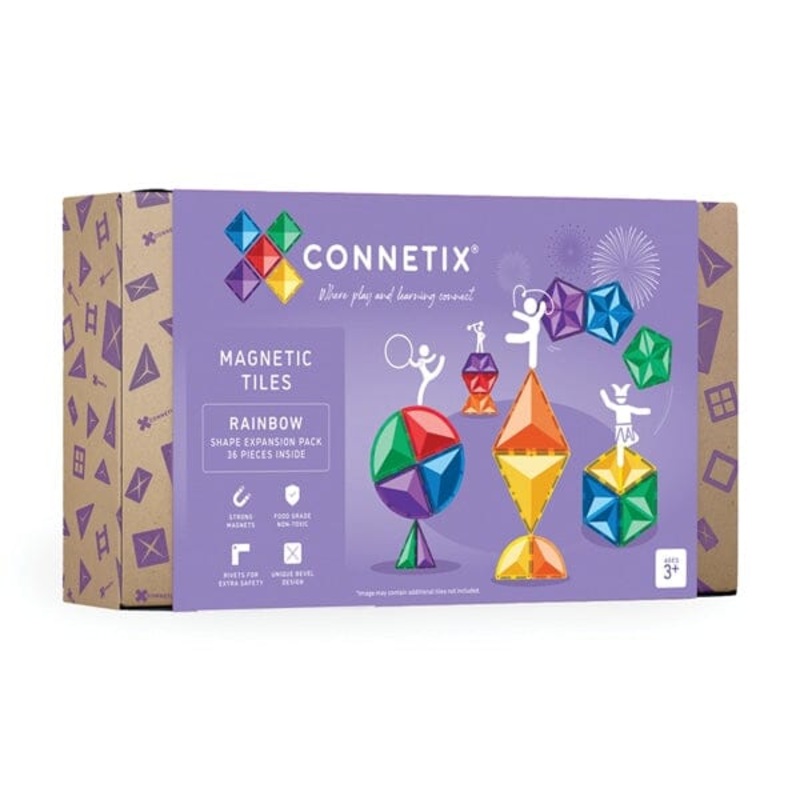Connetix Tiles - Shape Expansion Pack 36pce | Rainbow