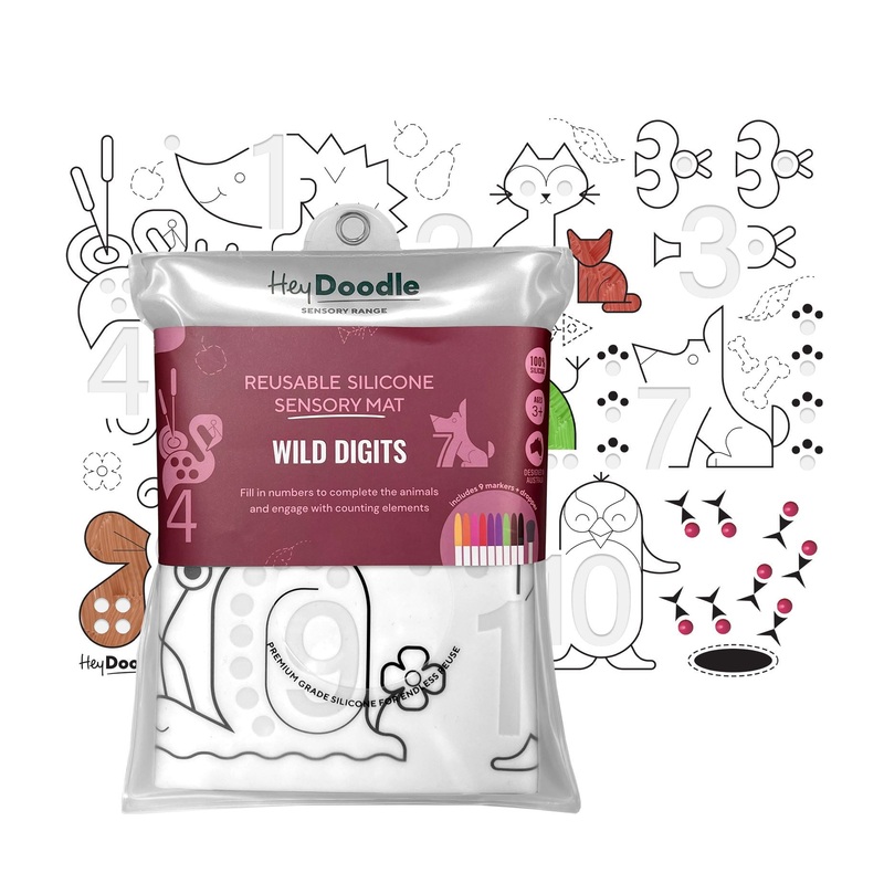 HeyDoodle - Sensory Colouring & Doodle Mat | Wild Digits